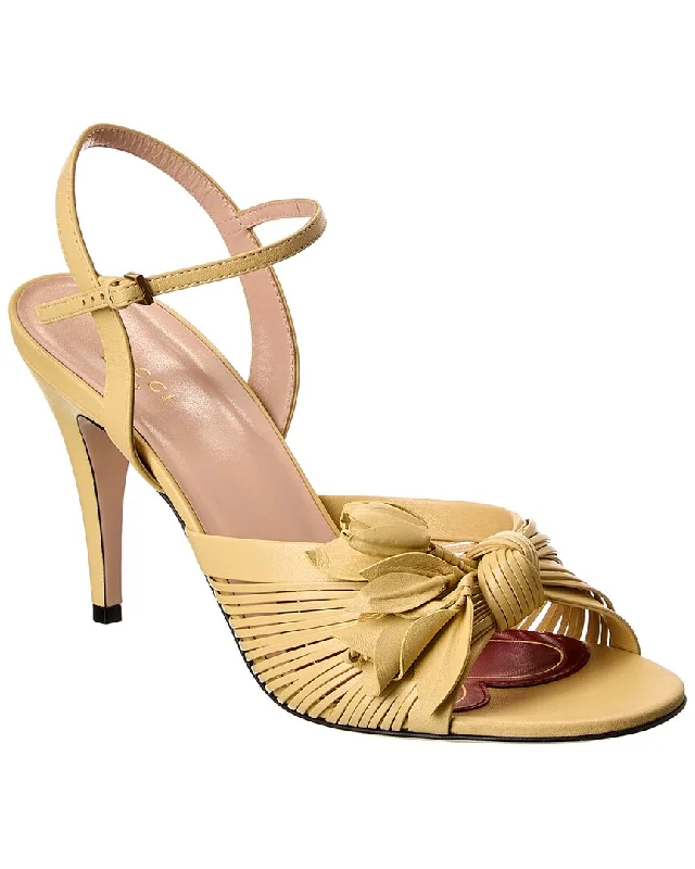 Essentials On Sale Gucci Leather Slingback Sandal
