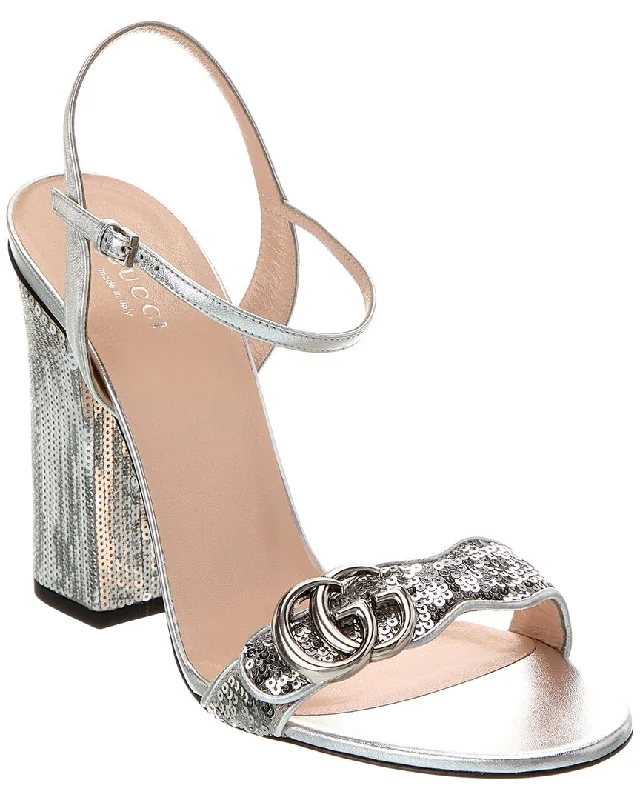 Fashionable Comfort Promotions Gucci Sequin & Leather Sandal