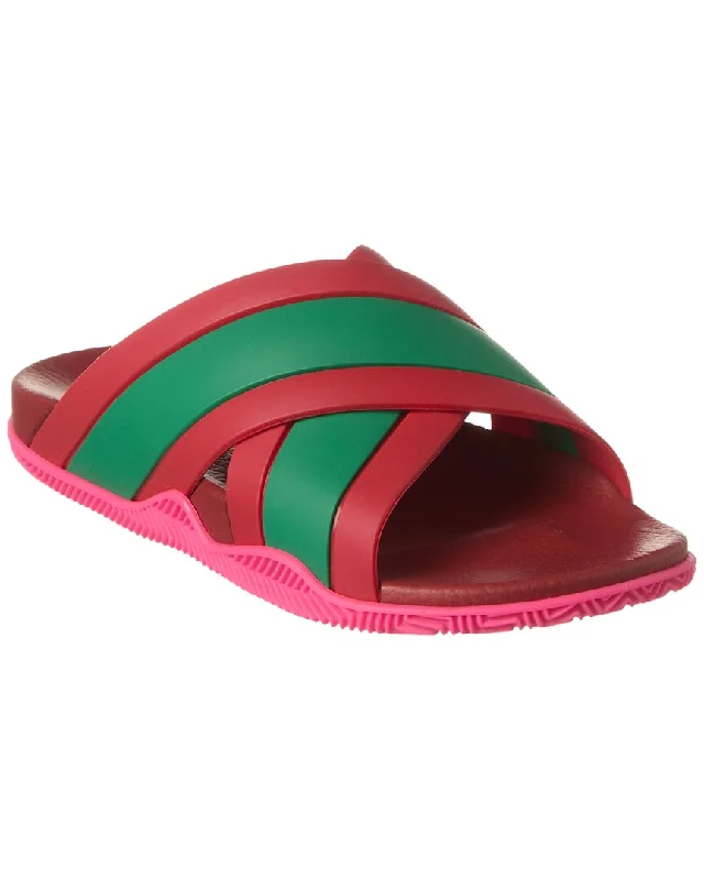 Limited Edition Gucci Web Crossover Rubber Sandal