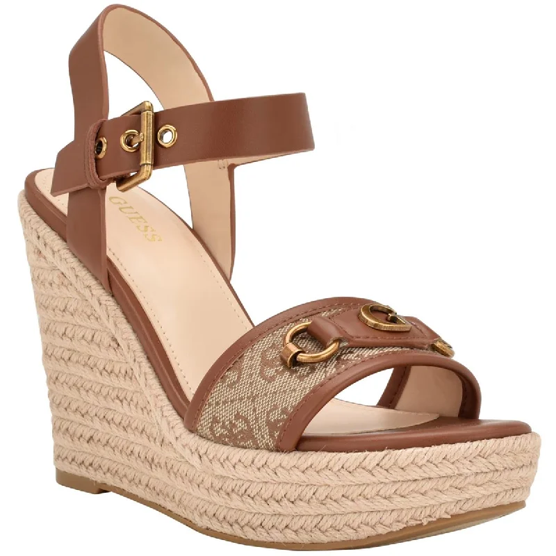 Women's Bold Fashion Shoes Guess Womens Hisley 2 Faux Leather Espadrille Slingback Sandals