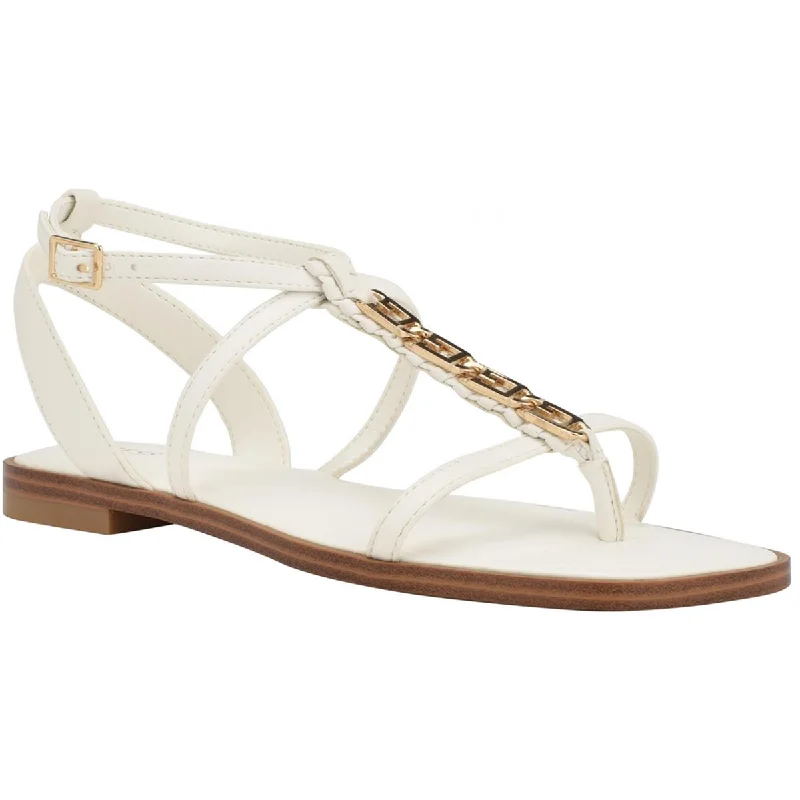 Lightweight Fashion Shoes Guess Womens Raima Faux Leather Embellished Strappy Sandals