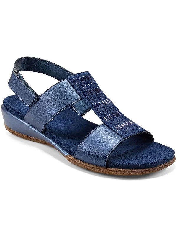 Limited Edition Hazel Womens Leather Adjustable Flat Sandals