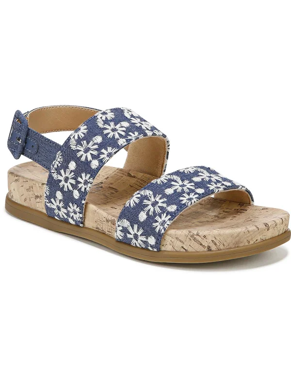 Formal Shoes Deals Holiday Womens Faux Leather Footbed Slingback Sandals