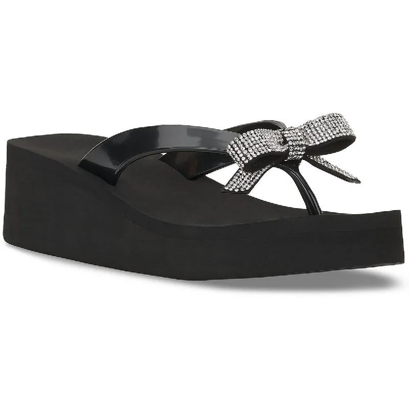 Holiday Discount INC Womens MAGENTAF Slip On Thong Wedge Sandals