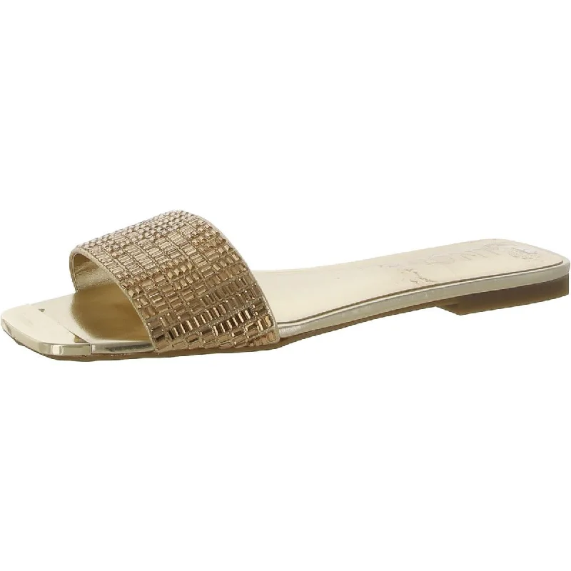Fashion Sale INC Womens Pabla Faux Leather Slide Sandals