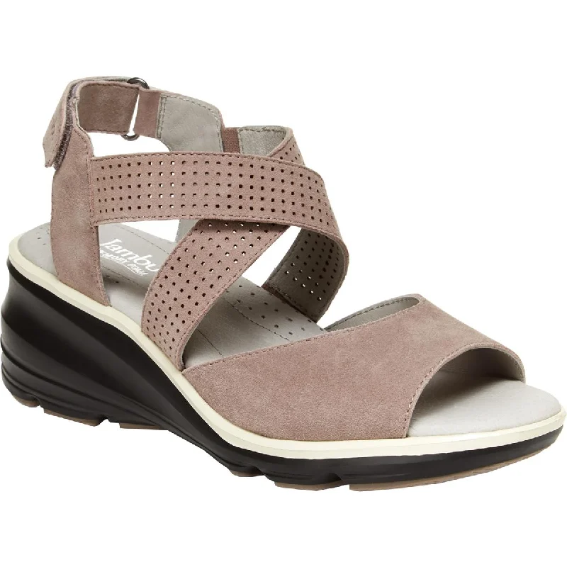 Comfortable Shoes Promotion Jambu Womens Lilly Suede Strappy Dress Sandals