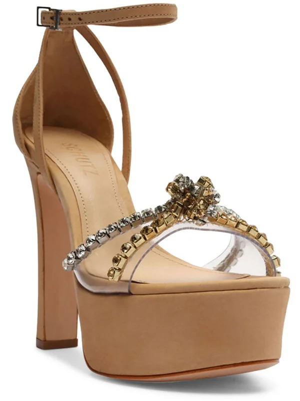 Seasonal Picks Jayda Womens Nubuck Ankle Strap Heels