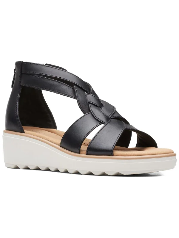 Gift Ideas Jillian Bright Womens Leather Strappy Wedge Heels
