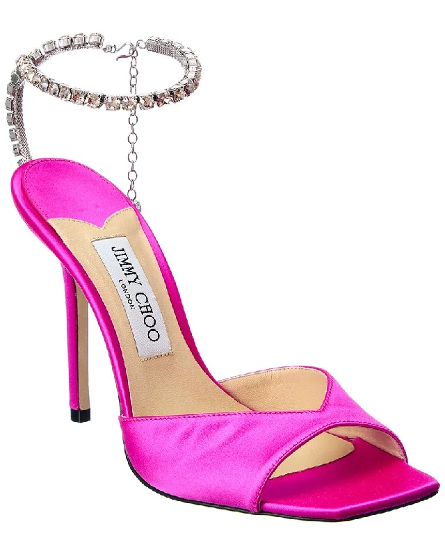 Women's Versatile Shoes Jimmy Choo Saeda 100 Satin Sandal
