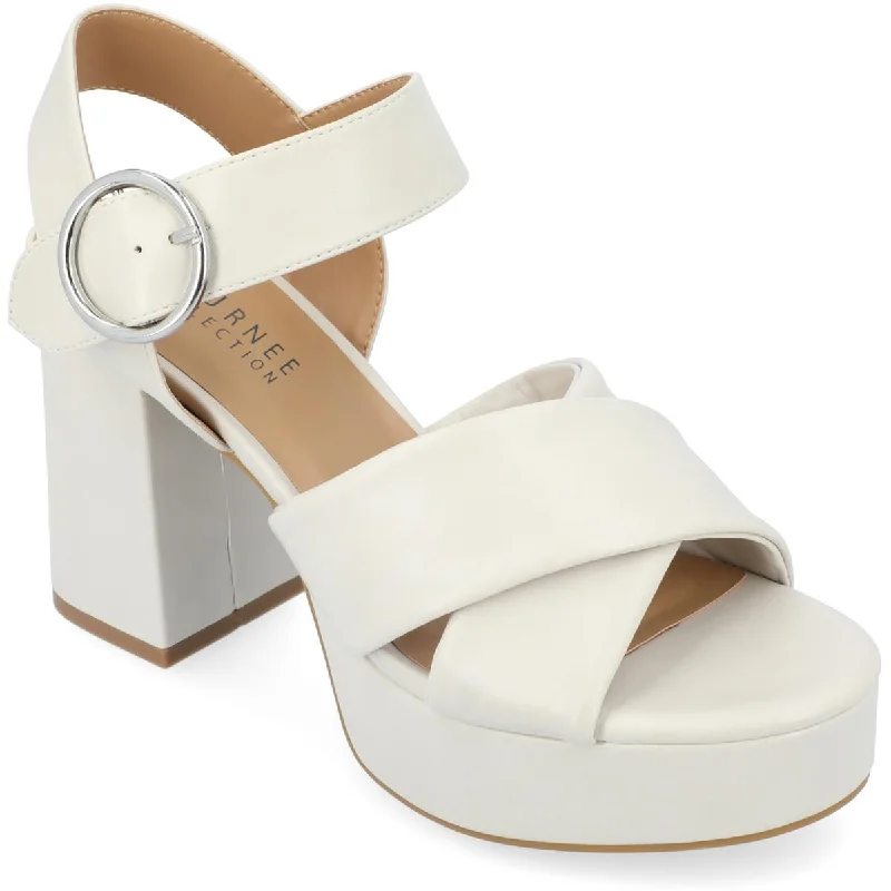 Huge Price Cut Journee Collection Womens Akeely Faux Leather Criss-Cross Front Platform Sandals