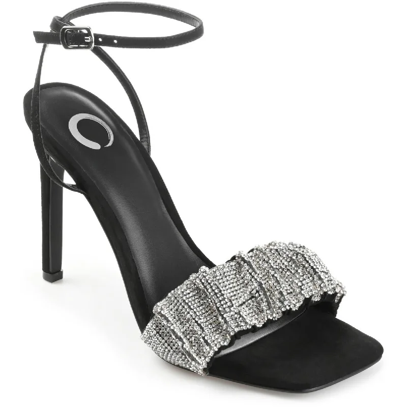 Women's Statement Shoes Journee Collection Womens Arlette Faux Leather Ankle Strap Heels