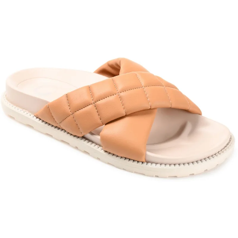 Street-Style Slip-Ons Journee Collection Womens Aveena Faux Leather Slide Sandals