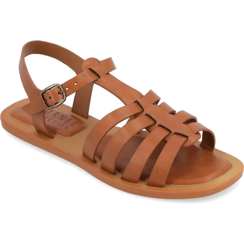 Fashionable Casual Loafers Journee Collection Womens Benicia Faux Leather Strappy Fisherman Sandals