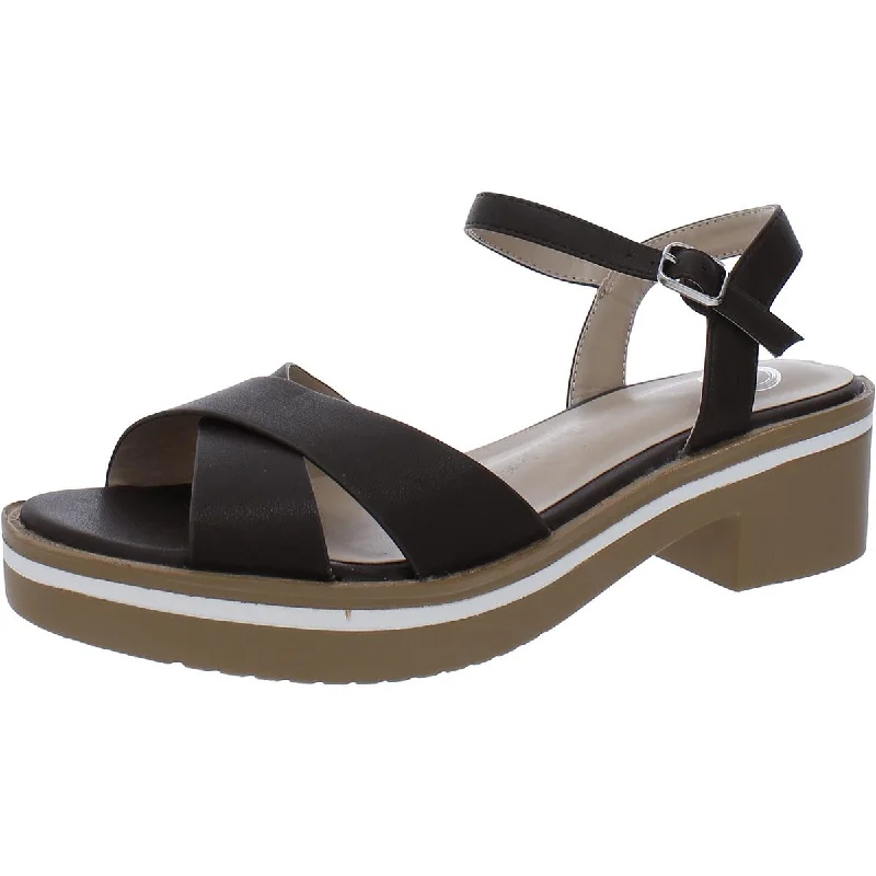 Walking Comfort Shoes Journee Collection Womens Faux Leather Dressy Ankle Strap