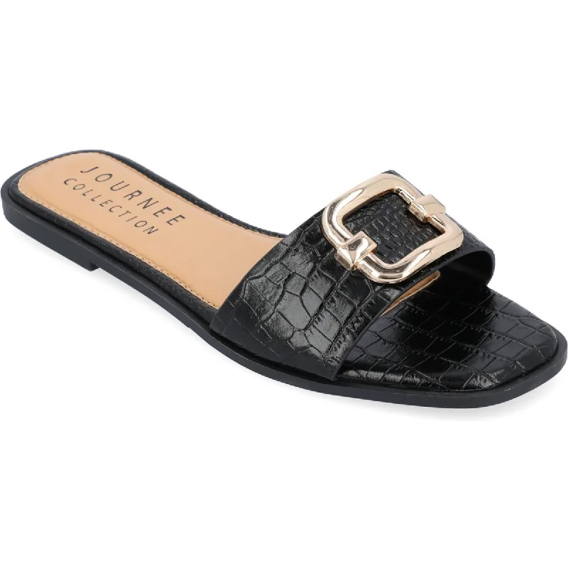 Chic Style, Always In Vogue Journee Collection Womens Faux Leather Dressy Slide Sandals