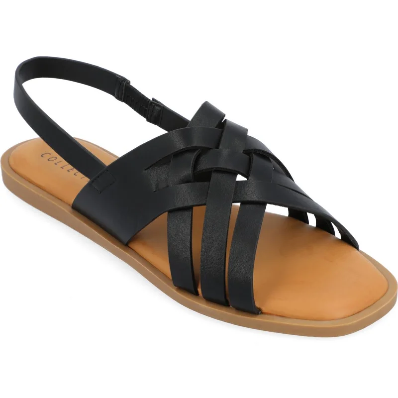 Comfortable Formal Shoes Journee Collection Womens Faux Leather Slingback Sandals