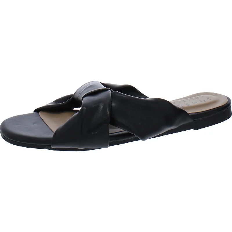 Breathable Shoes Journee Collection Womens Faux Leather Slip-On Slide Sandals