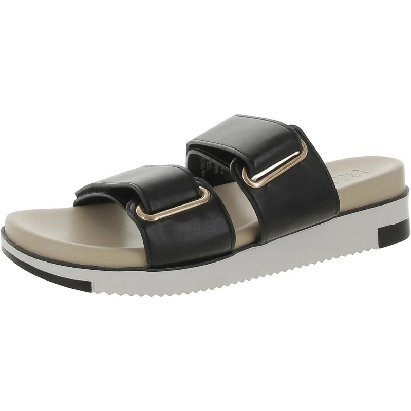 Designer Casual Shoes Journee Collection Womens Faux Leather Slip On Slide Sandals