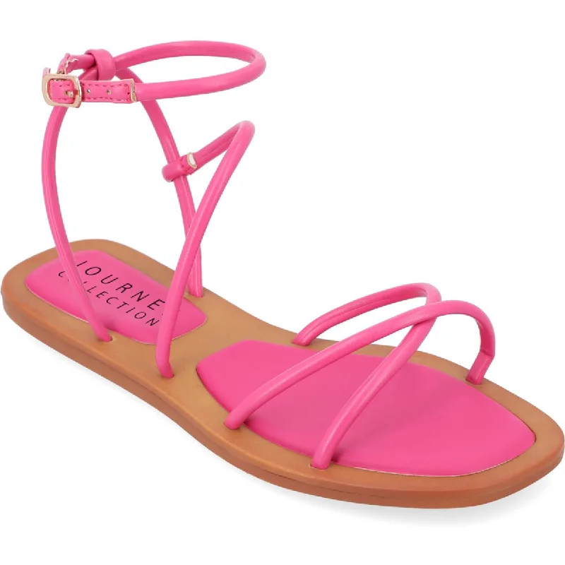 Limited Time Offers Journee Collection Womens Farron Faux Leather Strappy Sandals