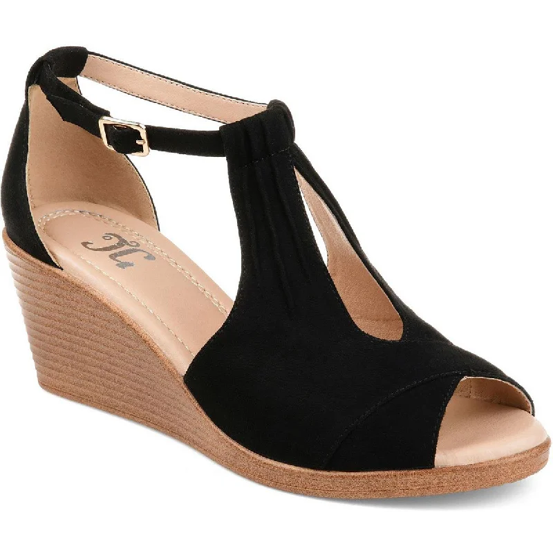 Casual Slip-Ons Promotion Journee Collection Womens Faux Suede Ankle Strap Wedge Sandals Casual Slip-Ons Promotion Journee Collection Womens Faux Suede Ankle Strap Wedge Sandals