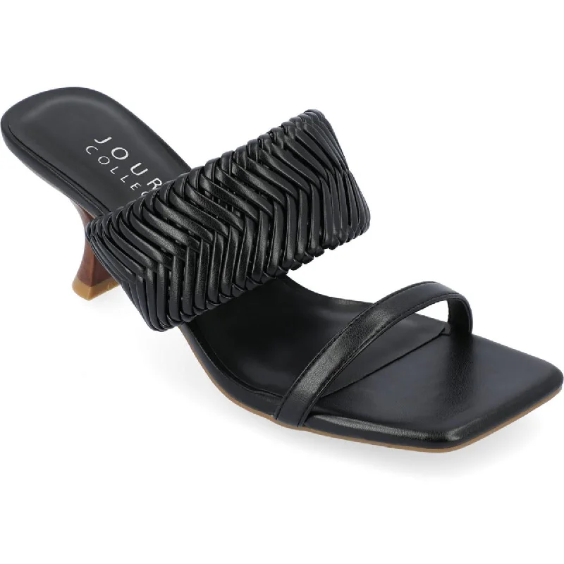 Limited Stock, Big Sale Journee Collection Womens Monka Faux Leather Square Toe Heels