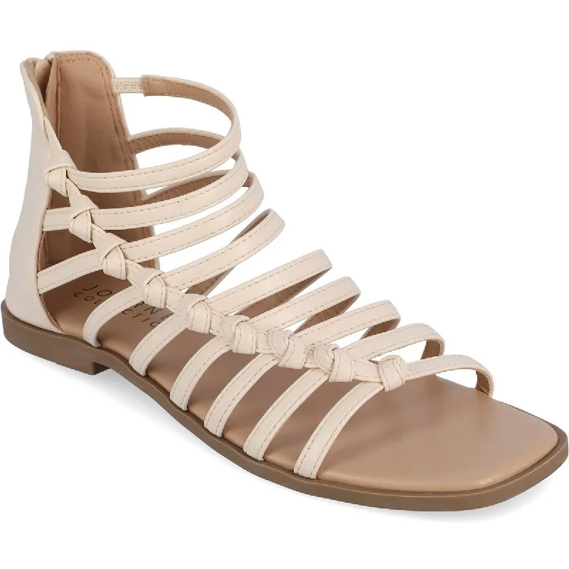 Chic Style Discounts Journee Collection Womens Petrra Faux Leather Ankle Gladiator Sandals