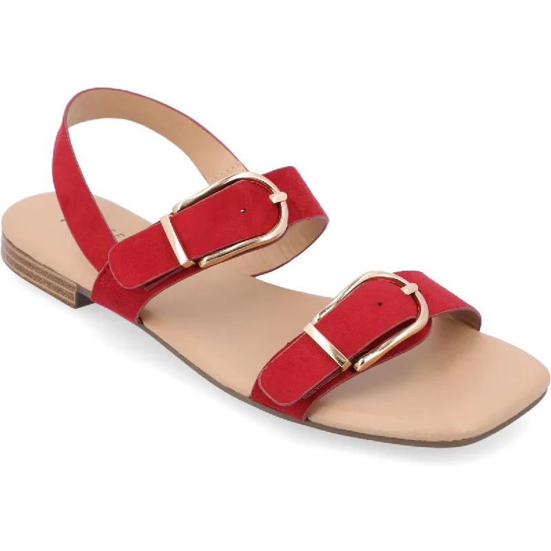 Discover Promotions Journee Collection Womens Twylah Faux Suede Buckle Slingback Sandals