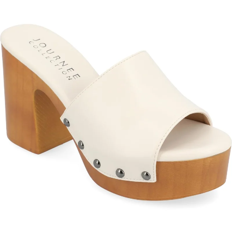 Comfortable Casual Loafers Journee Collection Womens VEDA Round toe Wedge Block Heel