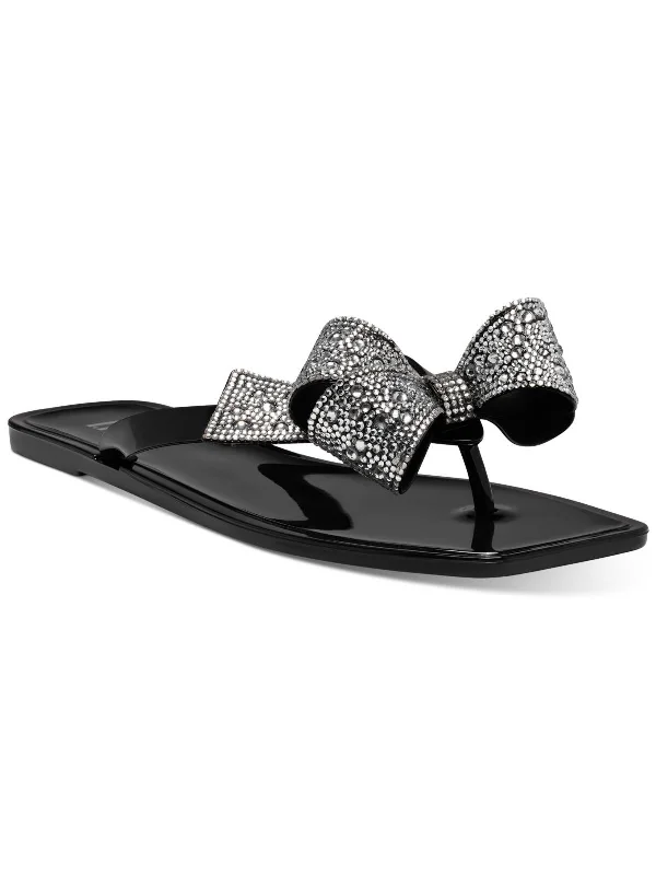 Cozy Chic Promotions Joyma Womens Rhinestone Thong Jelly Sandals