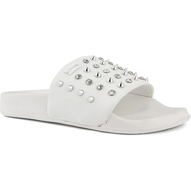 Budget Saver Juicy Couture Womens Slone Studded Open Toe Slide Sandals