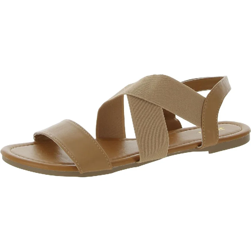 Vintage Style Deals Jussy Womens Faux Leather Criss Cross Front Ankle Strap