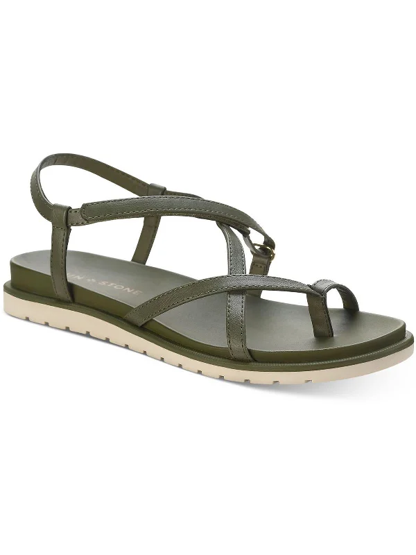Summer Deals Juune Womens Ankle Strap Flat Slingback Sandals