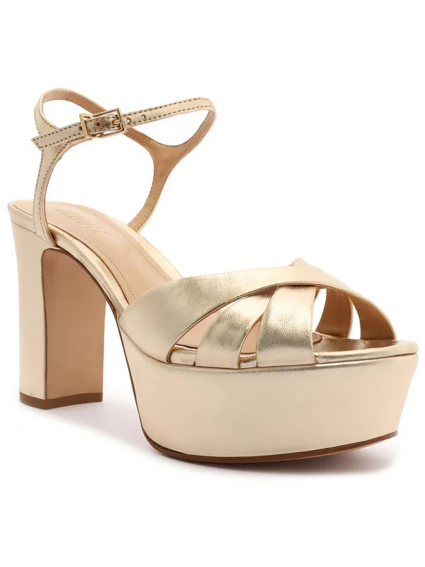 Elegant Evening Shoes Deal Keefa Womens Crackle Leather Platform Sandals