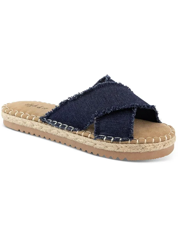 Premium Boots Discounts Kelt  Womens Denim Criss-Cross Front Slide Sandals