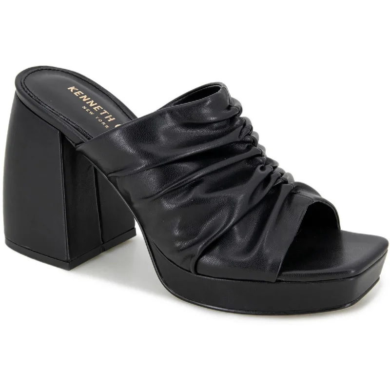 Modern Urban Slip-Ons Kenneth Cole New York Womens Anika Faux Leather Peep-Toe Platform Sandals