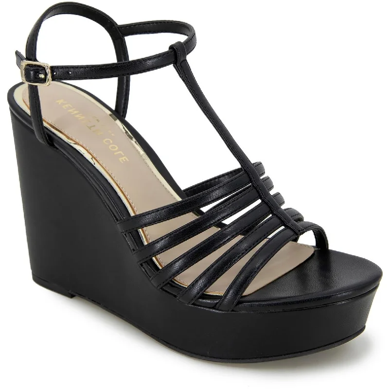 Explore What's New Kenneth Cole New York Womens CELIA Faux Leather Wedges Wedge Sandals