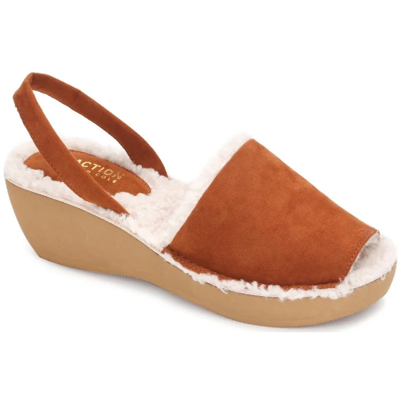 Seasonal Clearance Kenneth Cole Reaction Womens Fine Glass Peep-Toe Wedge Sandals