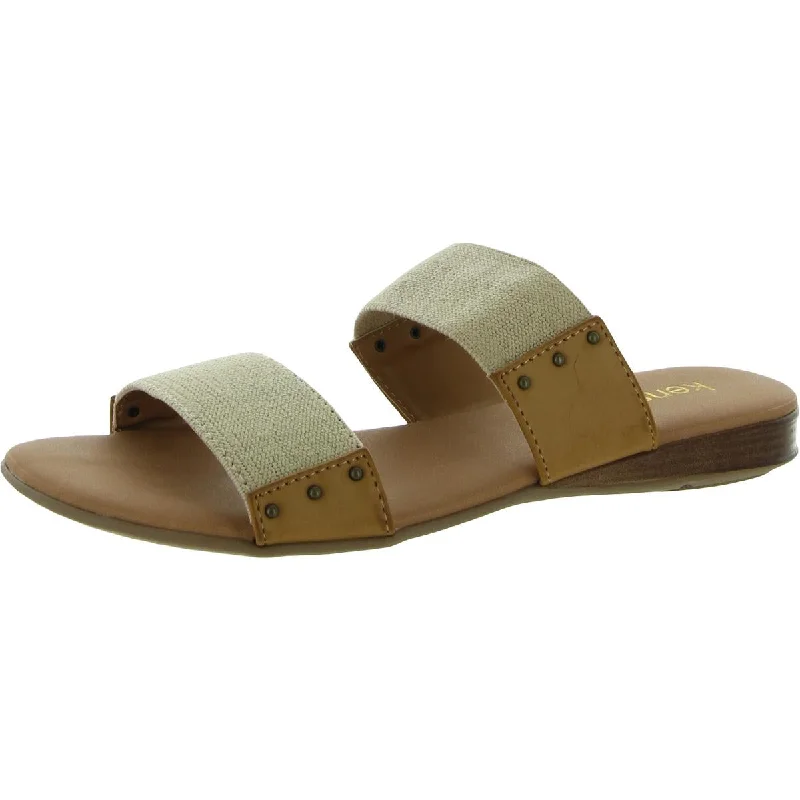 Effortless Style Shoes Sale Kensie Womens Braelyn Faux Leather Studded Flat Sandals