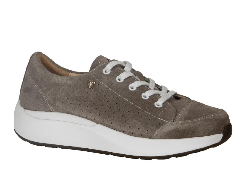 New Season Fashion Preview Ladies' Heidi Wide Sneakers In Fawn Suede