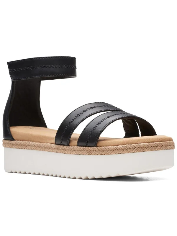 Daring Fashion Promotions Lana  Womens Leather Ankle Strap Platform Sandals