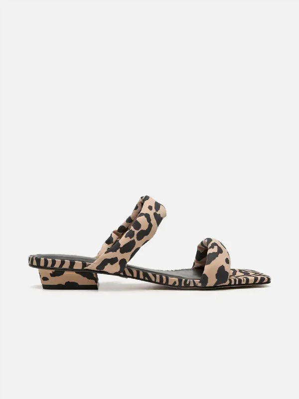 Hot Trends Leopard Flat Sandals In Beige