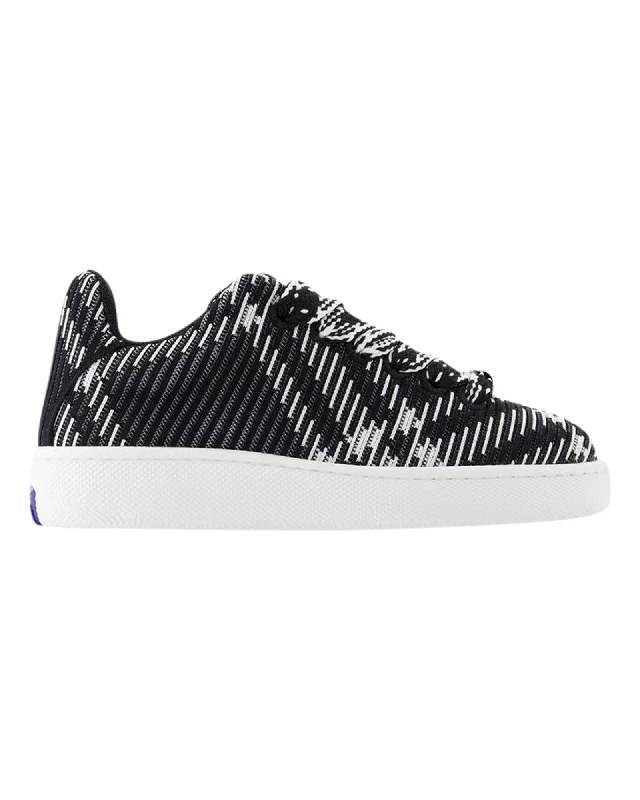 All-Season Shoes Deal LF Box Knit Sneakers - Burberry - Synthetic - Black