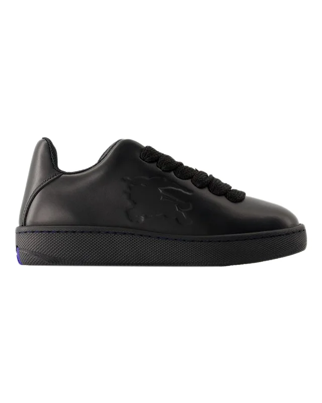 Affordable Shoe Fashion LF Box Sneakers - Burberry - Leather - Black