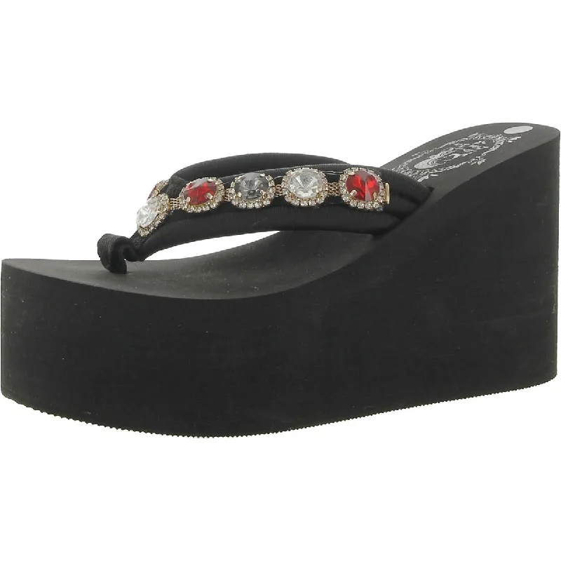 Comfortable Fashion Shoes Lian Xin Womens Embellished Thong Platform Sandals