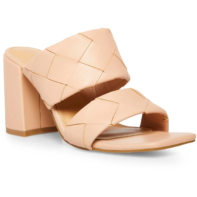 Hot Deals Madden Girl Womens Darre Faux Leather Square Toe Heel Sandals