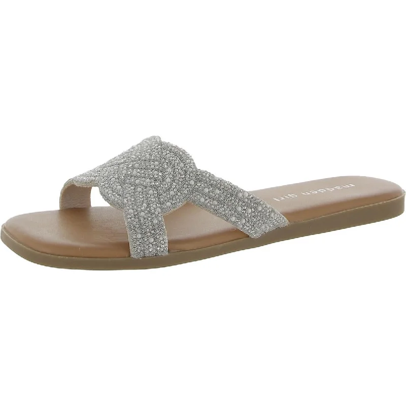 Relaxed Style Deals Madden Girl Womens PERFRM Square toe Slip On Flatform Sandals