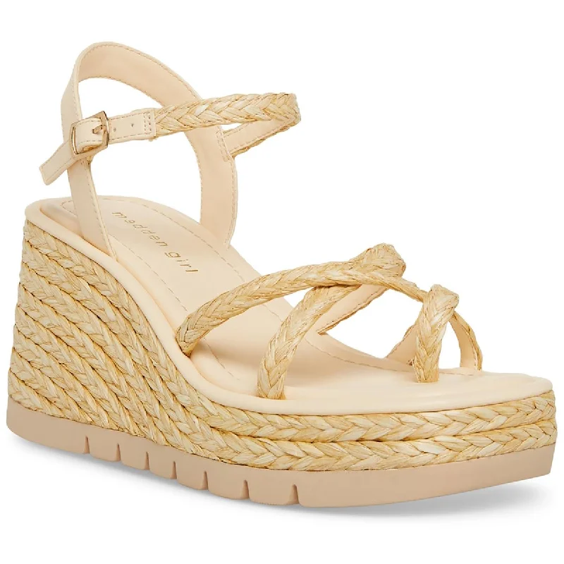 Chic Style, Always In Vogue Madden Girl Womens Vault Raffia Cushioned Footbed Wedge Sandals