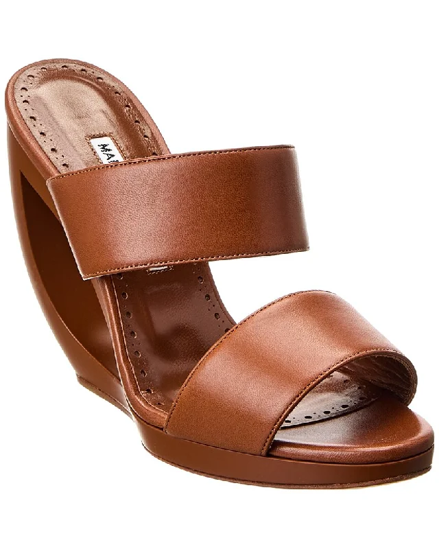 Limited Stock Manolo Blahnik Welli 105 Leather Sandal