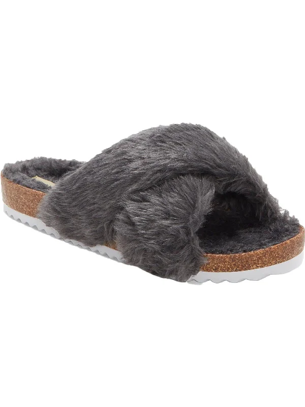 Fall Sale, Prices Drop Marana Womens Faux Fur Cork Slide Sandals