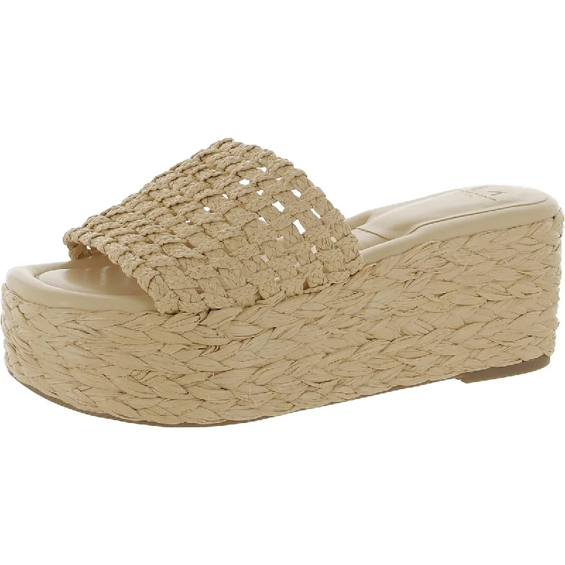 Women's Versatile Shoes Marc Fisher LTD Womens Priya Woven Peep-Toe Platform Sandals